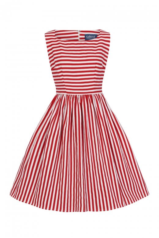 White Striped Swing Dress – Pink ...